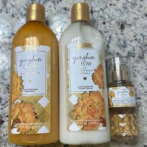 Bath & Body Works ‘Gingham Glow’ Shampoo Conditioner Fragrance Mist Bundle of 3